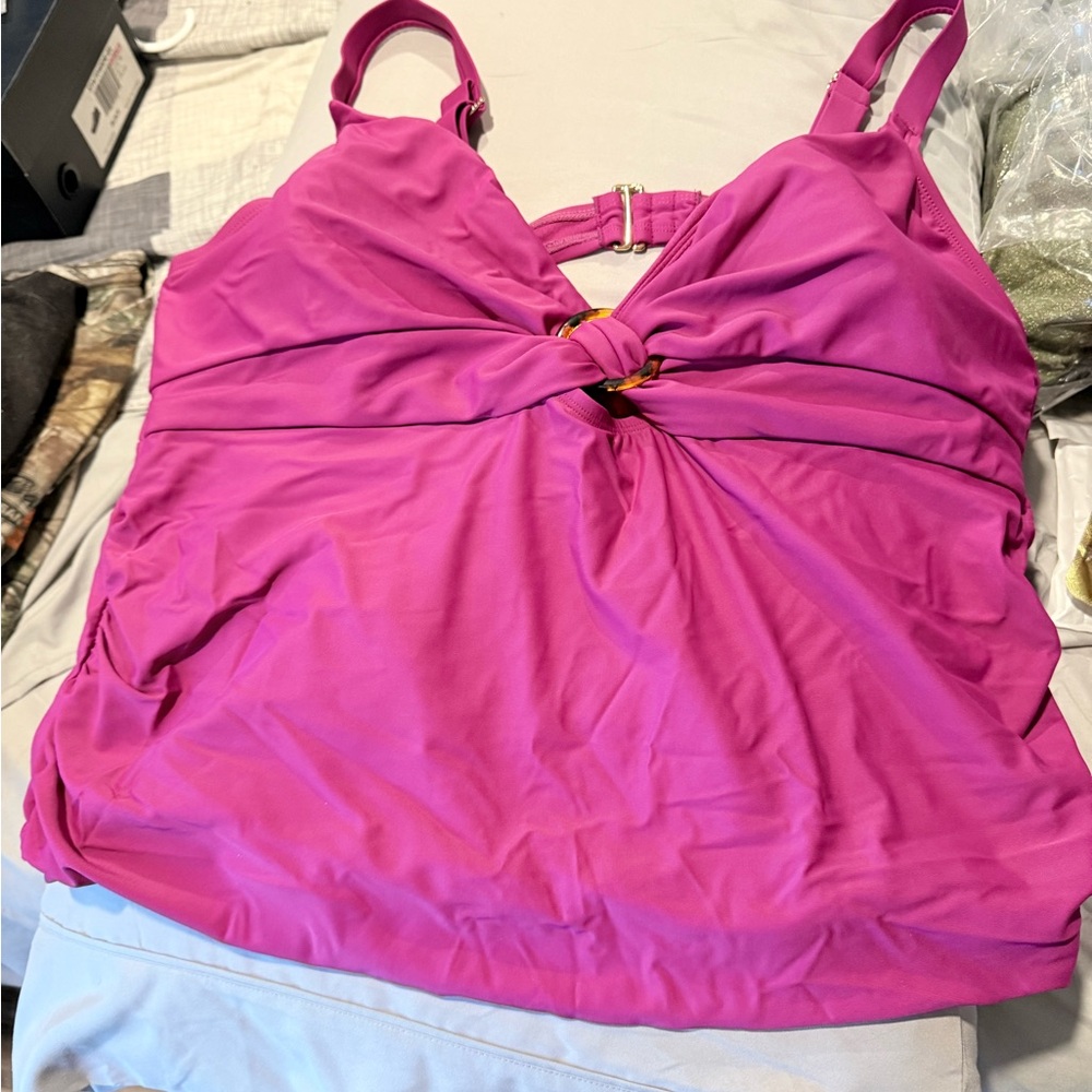 Time and Tru Fuchsia Bikini with swim skirt bottom